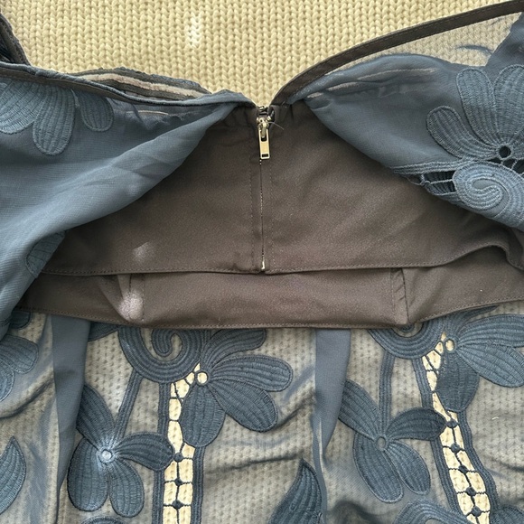 Lovers + Friends Navy Blue Lace Sheer Off the Shoulder Top Size M - Picture 8 of 8